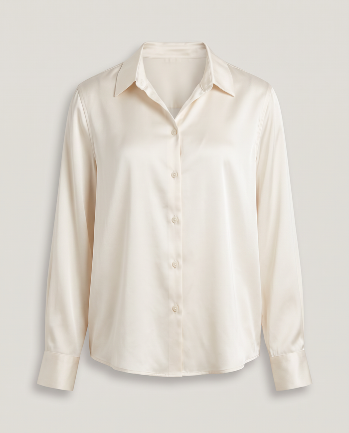Satin Shirt in Ivory