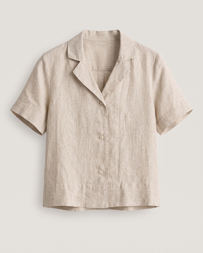 Linen Camp Shirt in Natural