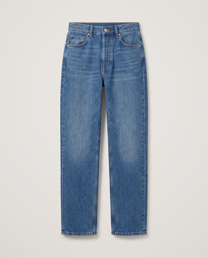 Straight-Leg Jeans in Mid Wash