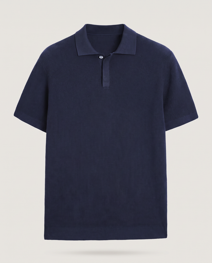 Knitted Polo in Navy