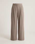 Wide-Leg Trousers in Taupe