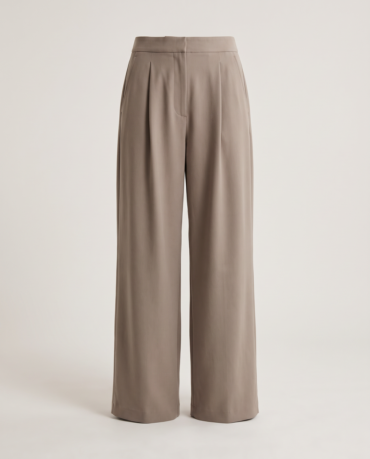 Wide-Leg Trousers in Taupe