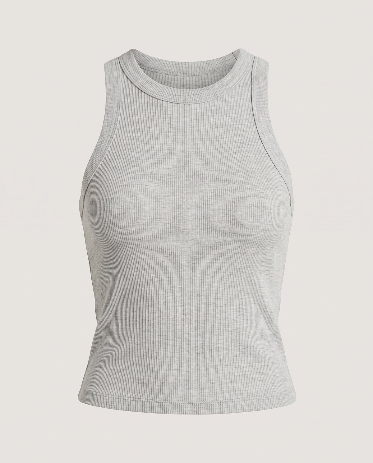 Ribbed Tank in Grey Melange