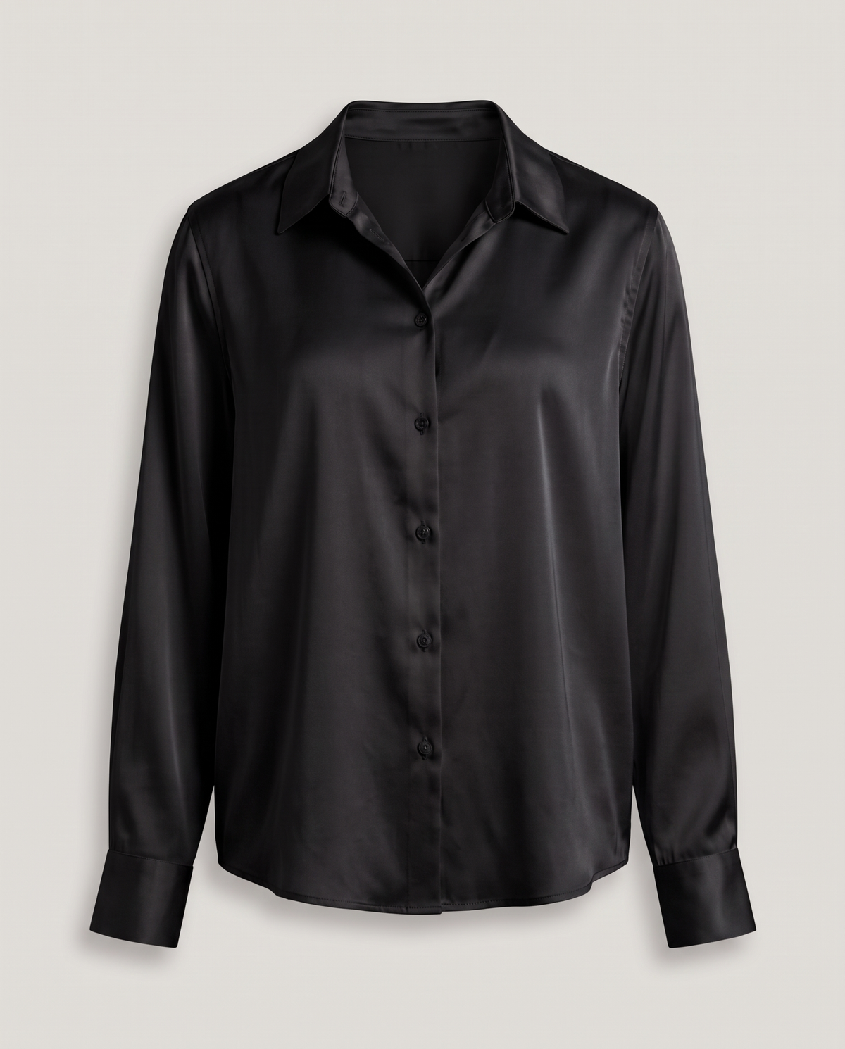 Satin Shirt in Black