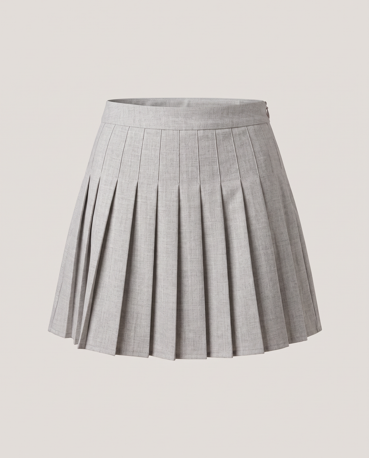 Pleated Mini Skirt in Grey