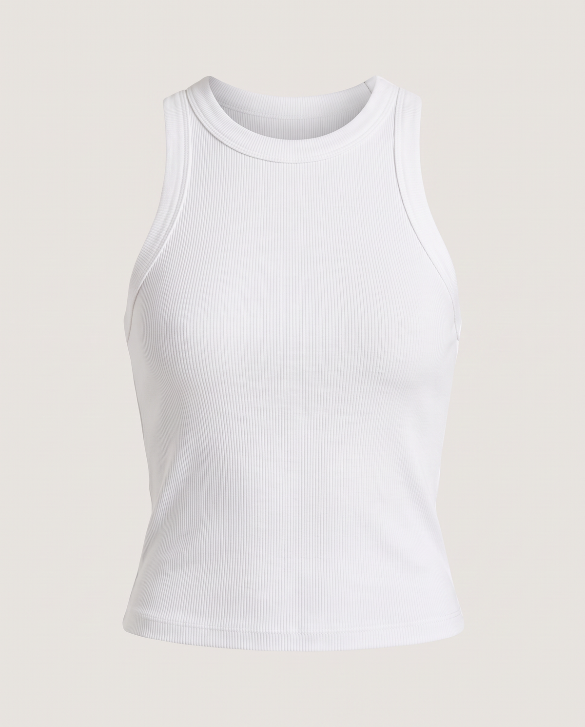Ribbed Tank in White