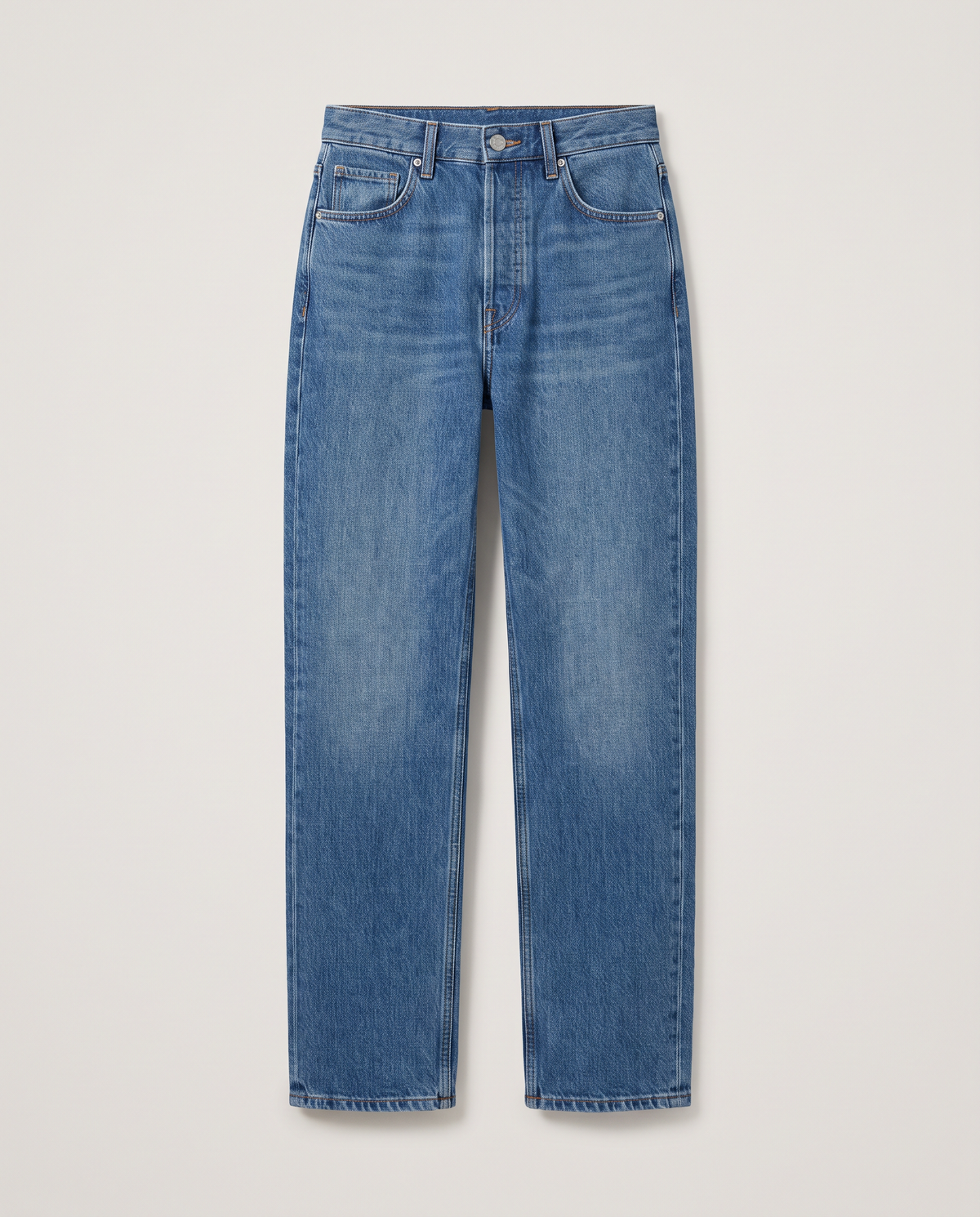 Straight-Leg Jeans in Mid Wash