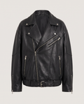 Leather Biker Jacket in Black