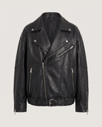 Leather Biker Jacket in Black