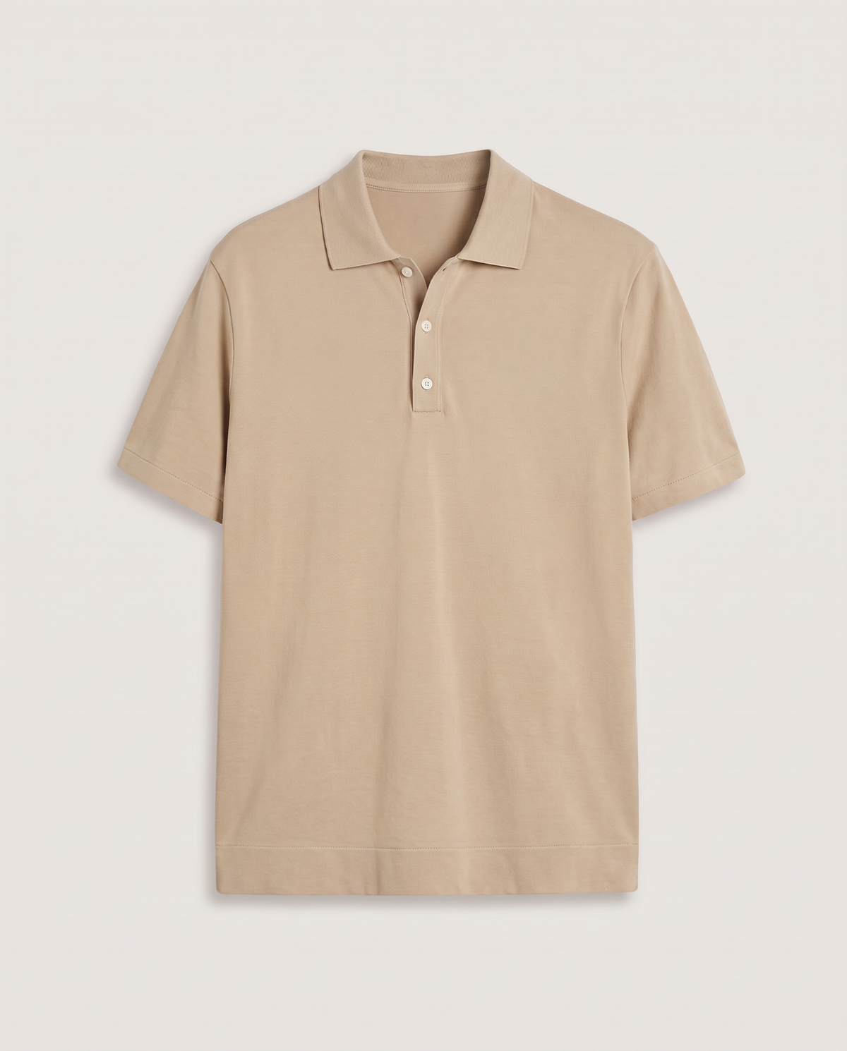 Cotton Polo in Beige