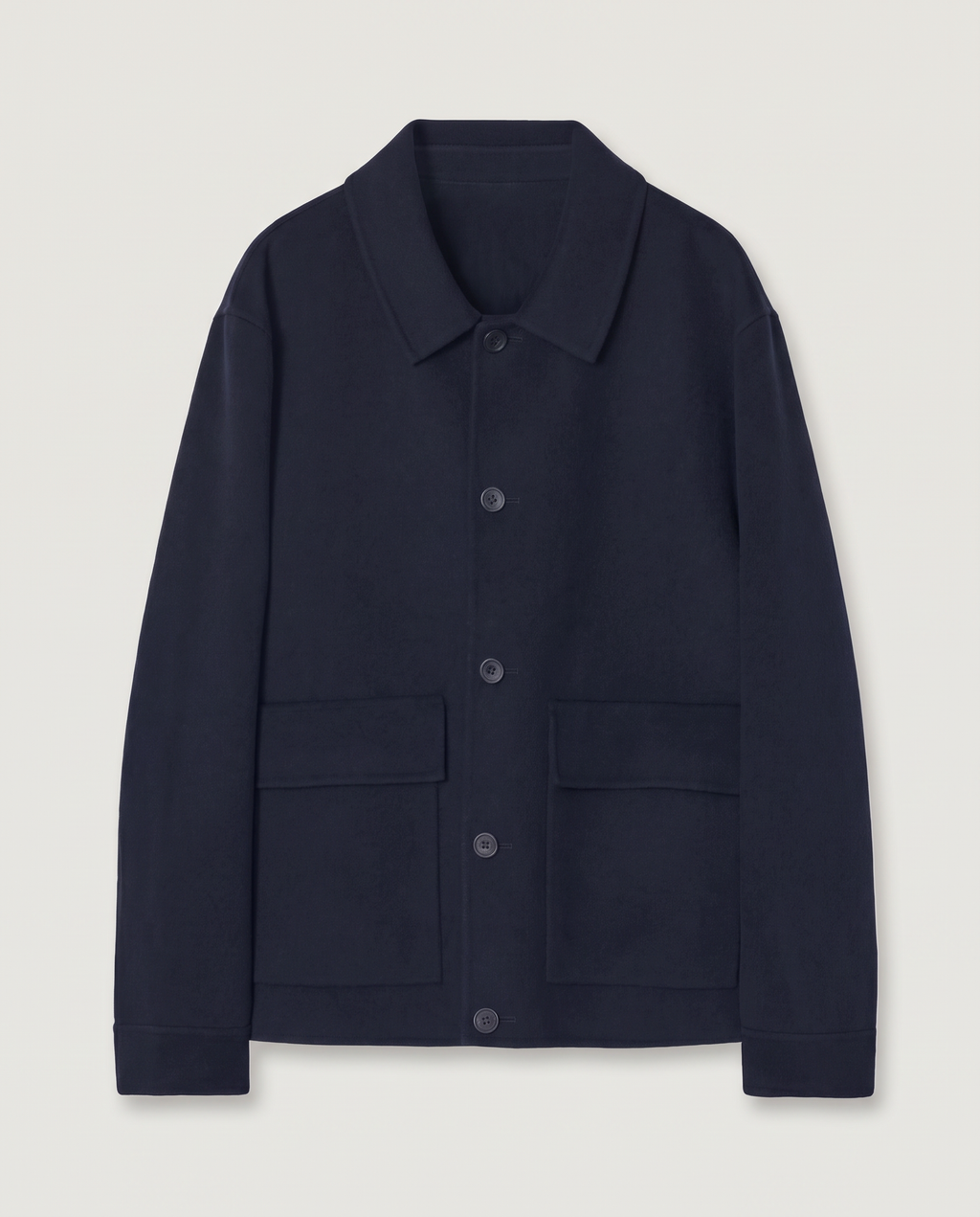 Wool Overshirt in Navy
