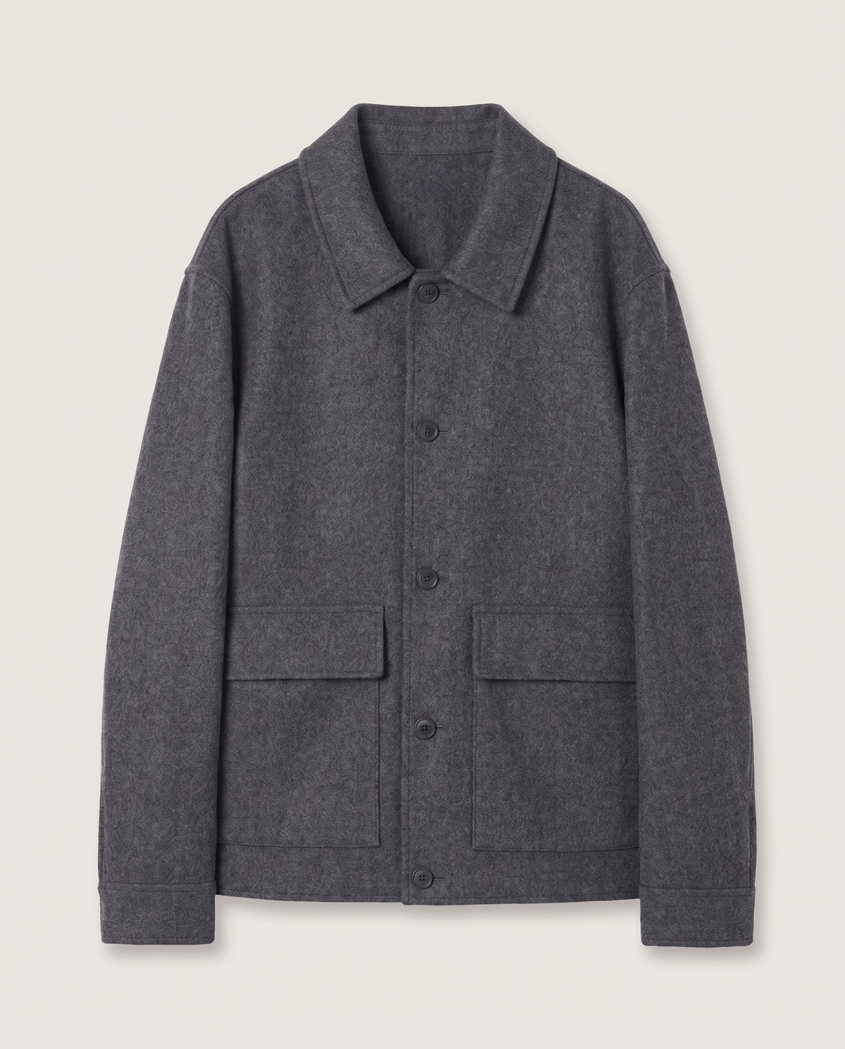 Wool Overshirt in Charcoal