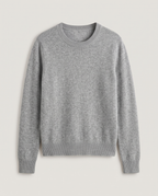 Cashmere Crew Sweater in Grey Melange