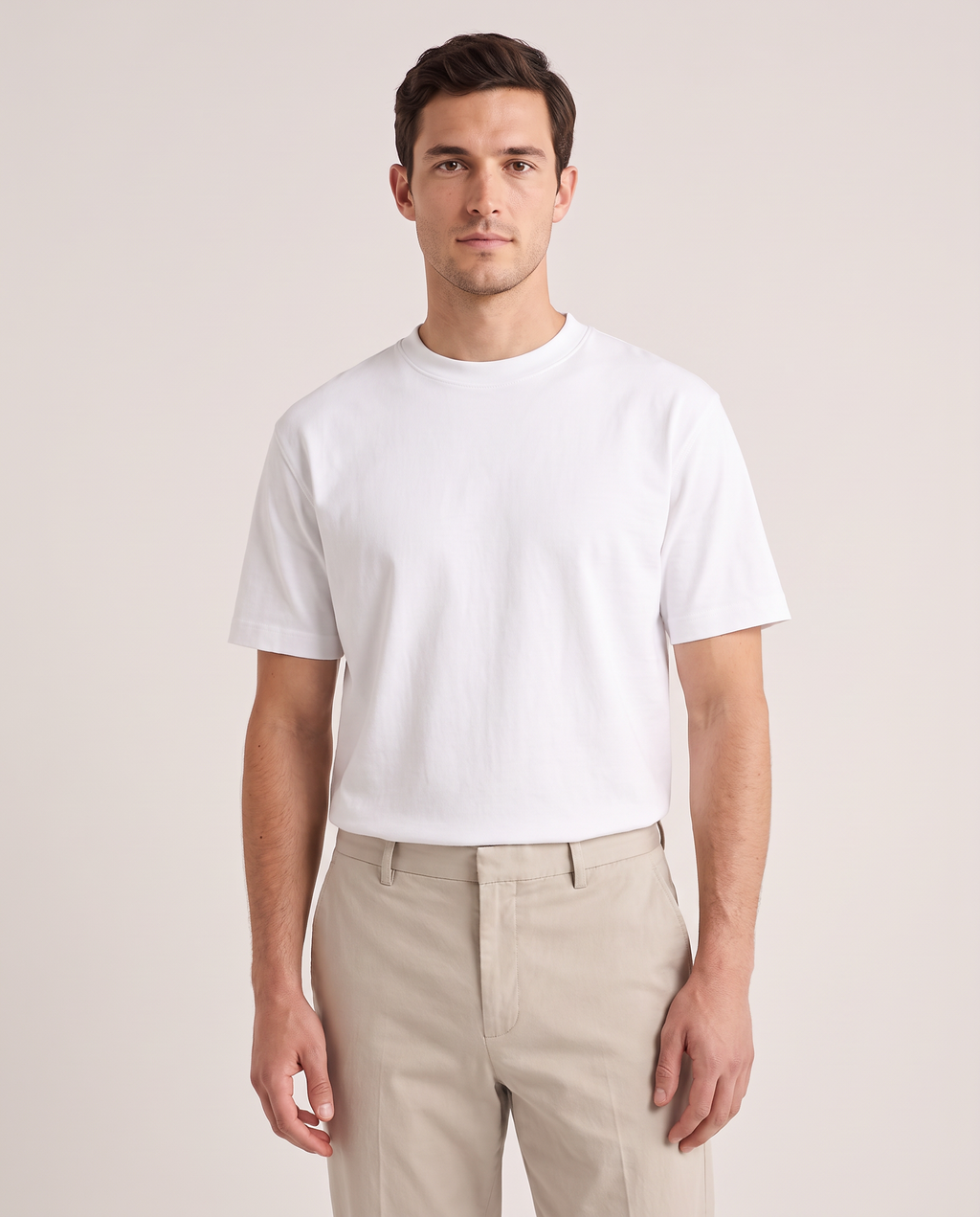 Model wearing the Heavyweight T-Shirt in White