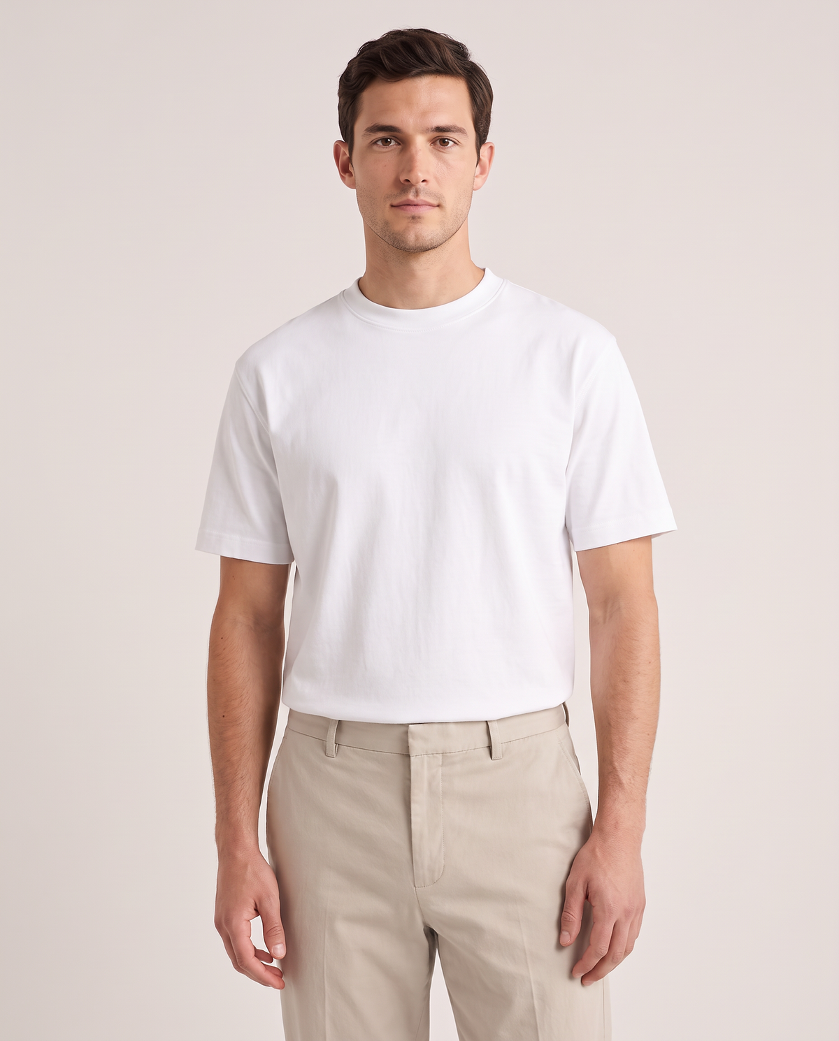 Model wearing the Heavyweight T-Shirt in White