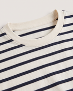 Breton Long Sleeve in Navy/Ecru Stripe, detail