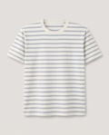 Striped T-Shirt in Grey/Ecru Stripe