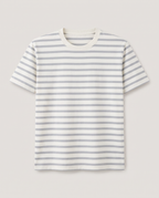 Striped T-Shirt in Grey/Ecru Stripe