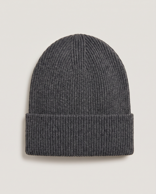 Ribbed Beanie in Charcoal