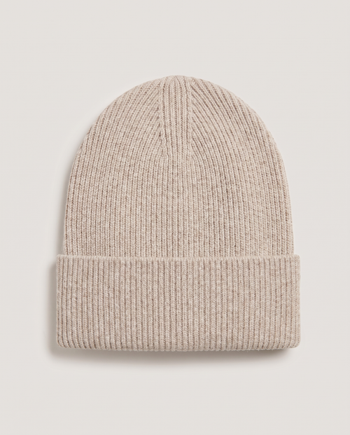 Ribbed Beanie in Oat