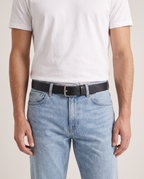 Model wearing the Classic Belt in Black